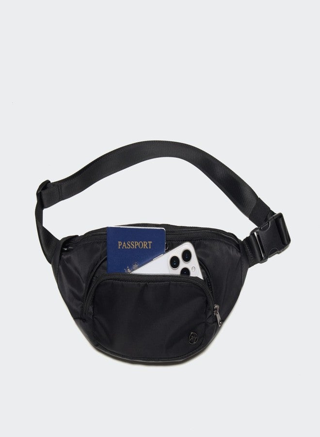 Pander حقيبة خصر كروسبودي من باندر إيفري وير مزودة بجيوب شبكية وحزام قابل للتعديل، 4 لتر / أسود - Image 4